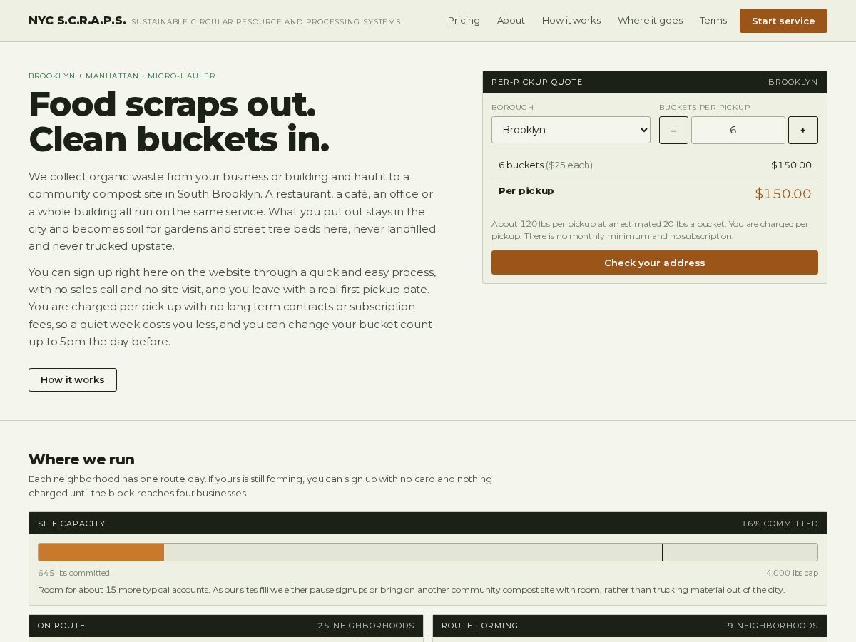 Landing-page snapshot of nycscraps.com