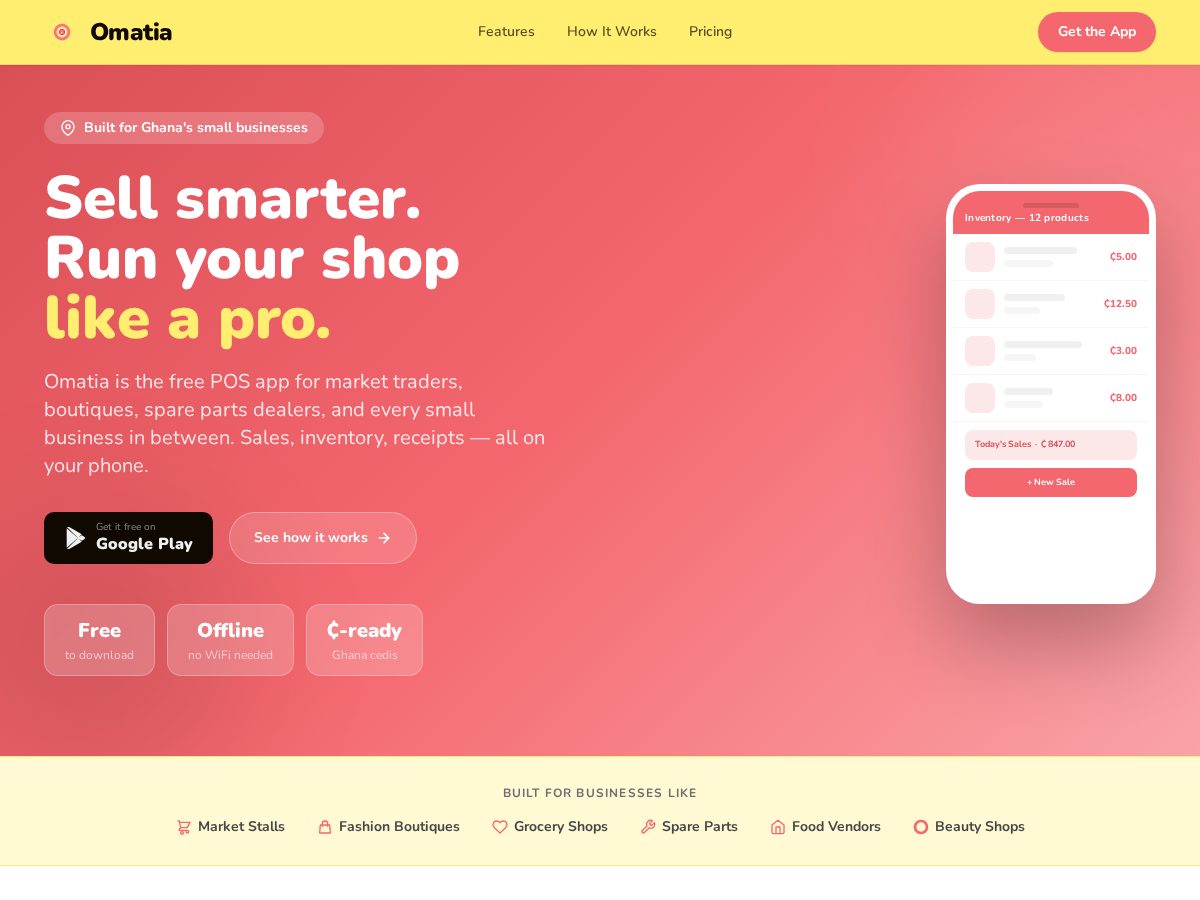 Landing-page snapshot of omatia.com