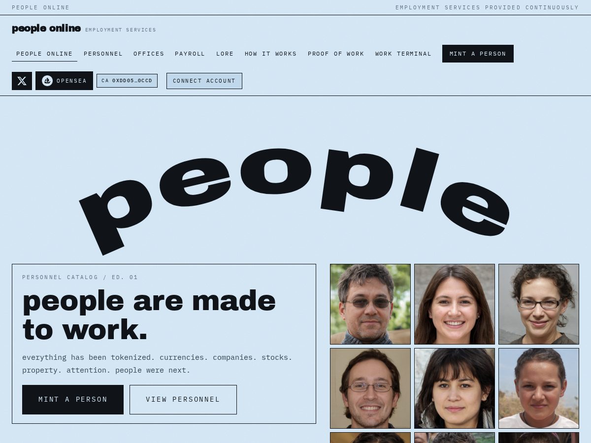 Landing-page snapshot of peopleonrh.world