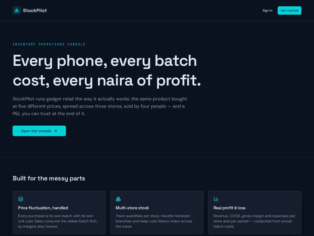 Landing-page snapshot of pilotstock.online