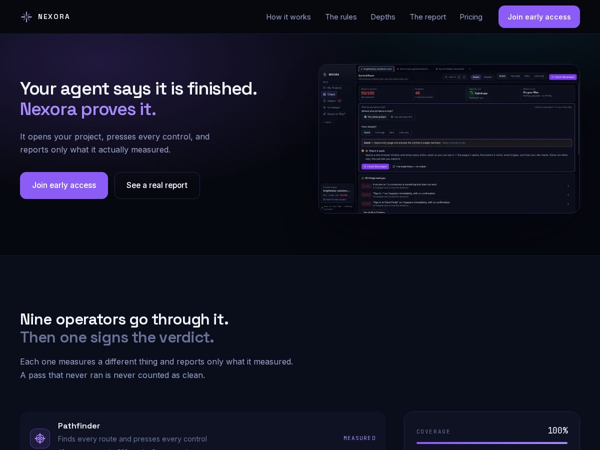 Landing-page snapshot of provenbynexora.com