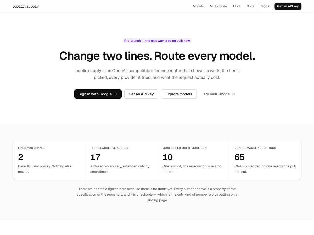 Landing-page snapshot of public.supply