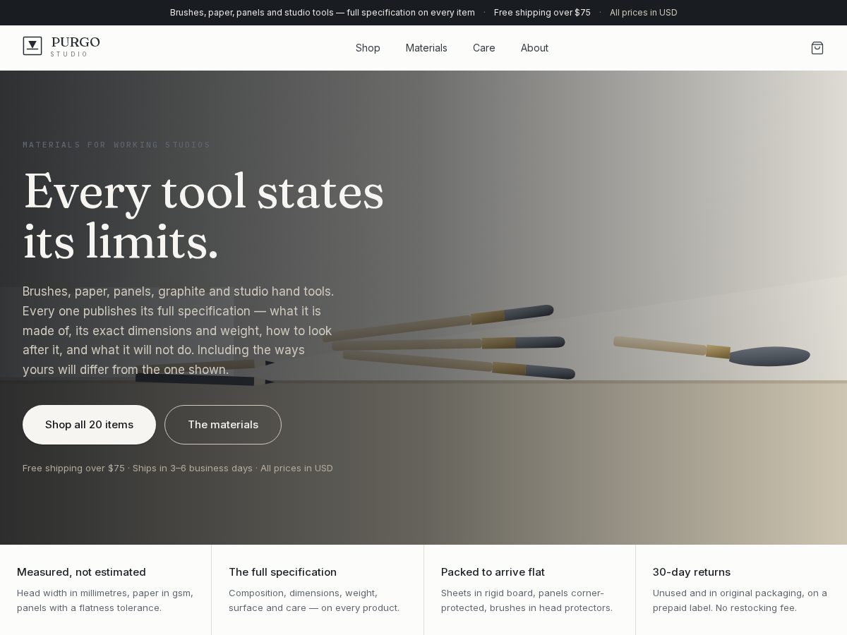Landing-page snapshot of purgostudio.com
