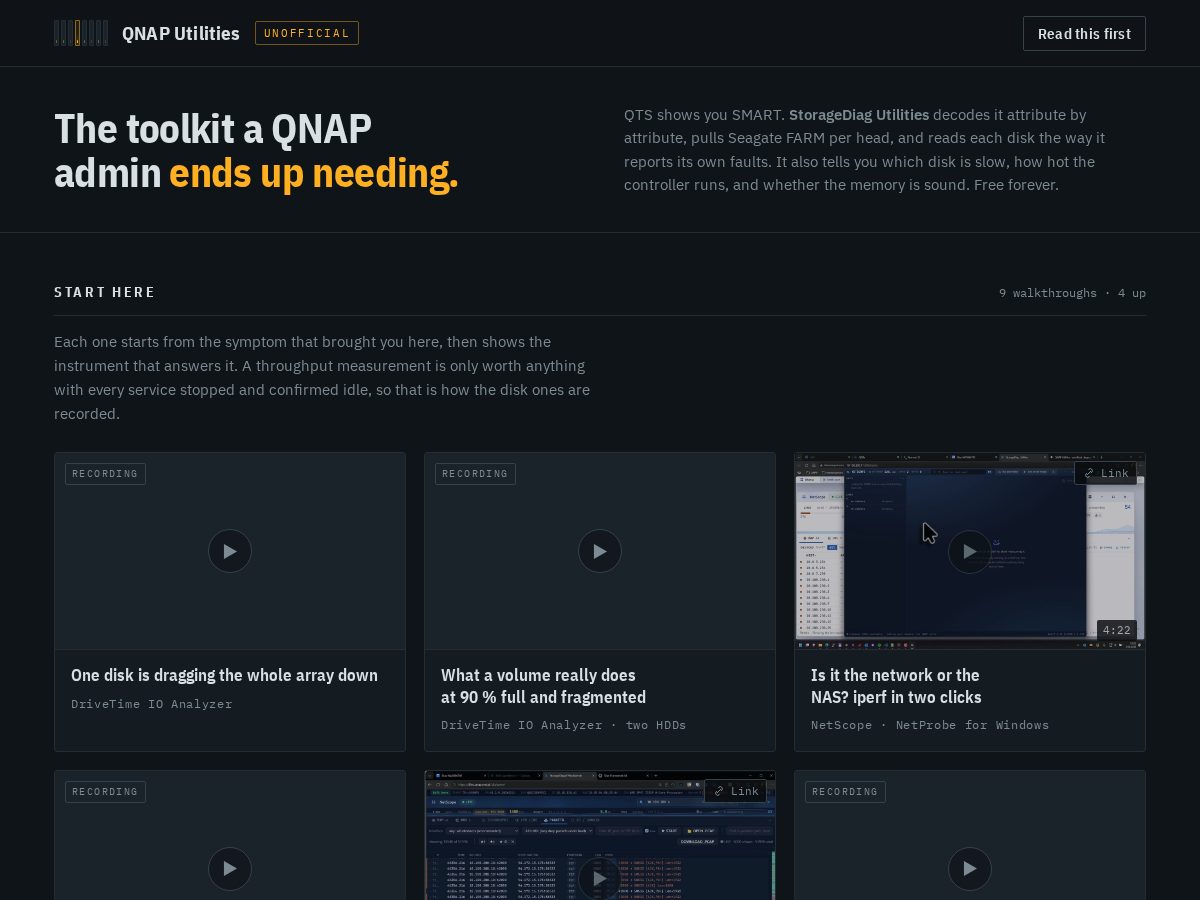 Landing-page snapshot of qnaputilities.com