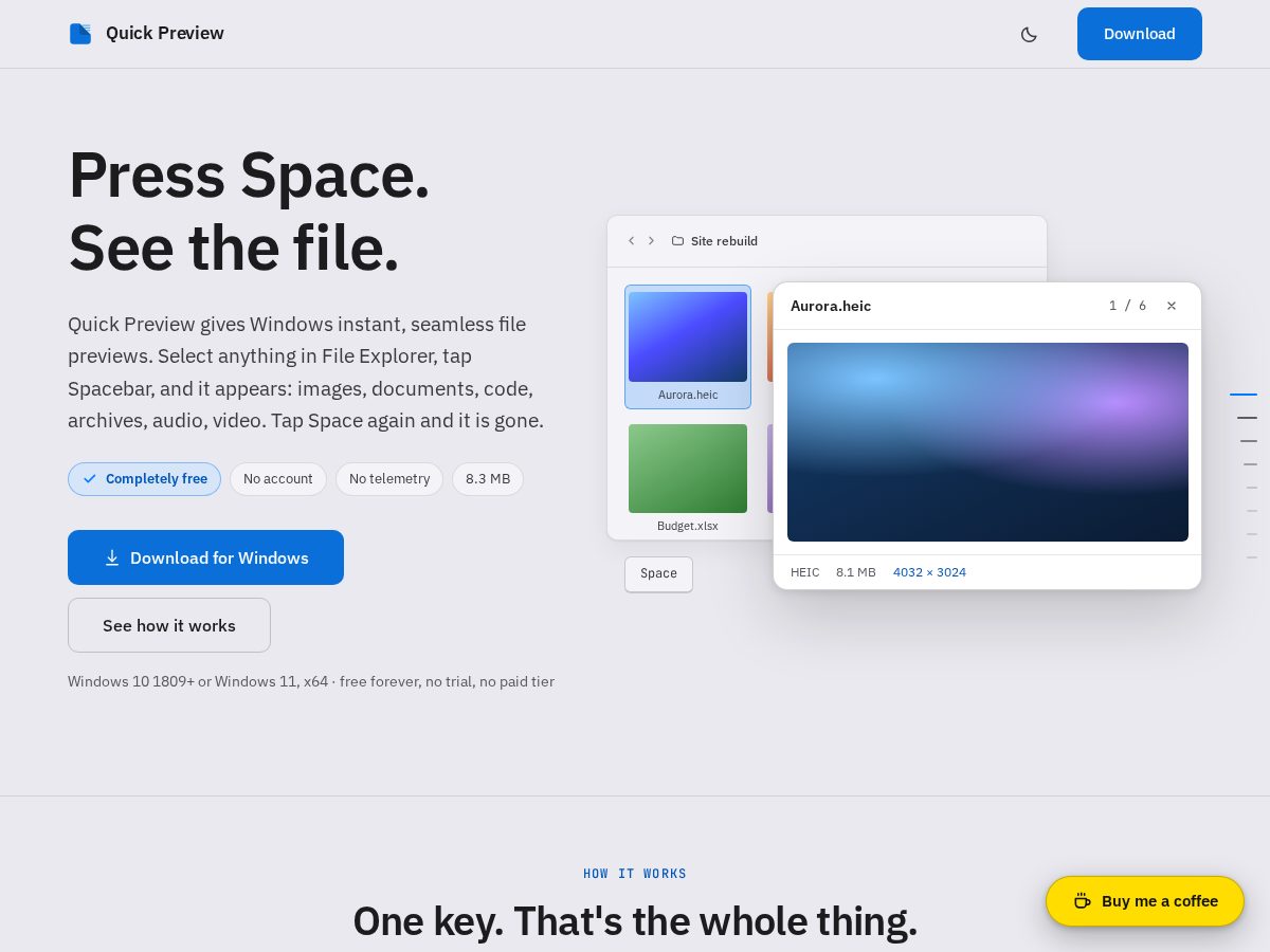 Landing-page snapshot of quickpreview.app