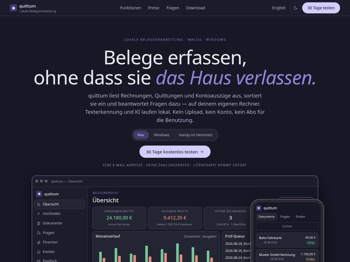 Landing-page snapshot of quittum.com