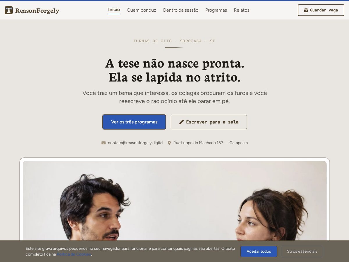 Landing-page snapshot of reasonforgely.digital