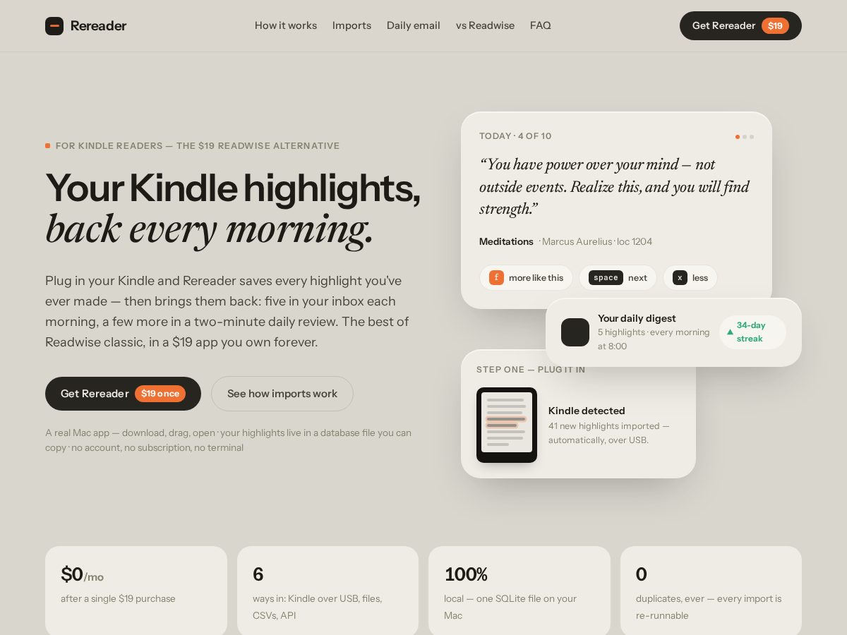 Landing-page snapshot of rereader.app
