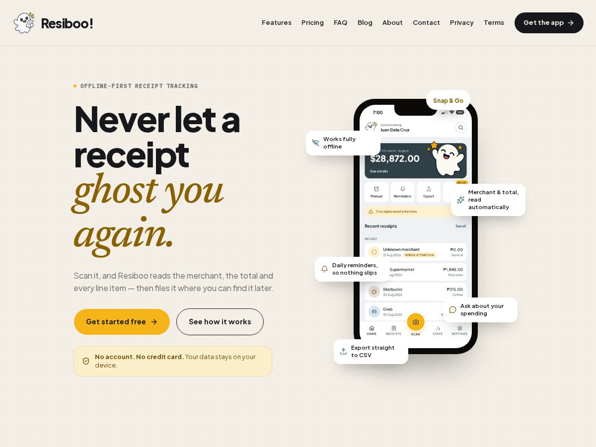 Landing-page snapshot of resiboo.com