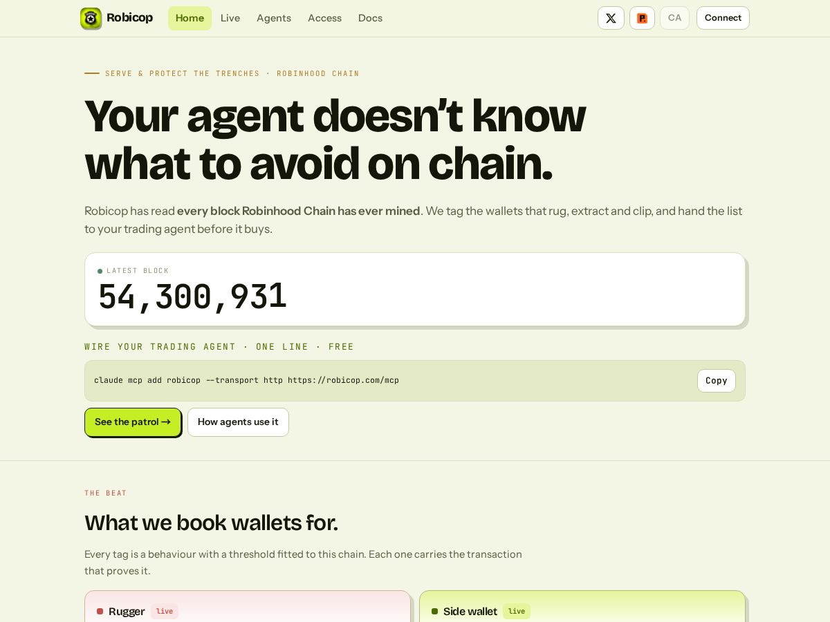 Landing-page snapshot of robicop.com