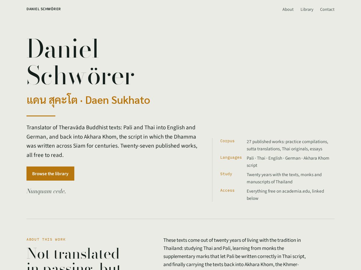 Landing-page snapshot of schwoererd.com