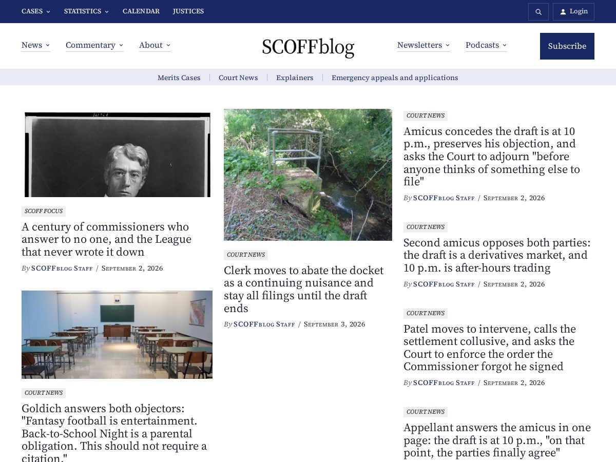 Landing-page snapshot of scoffblog.com
