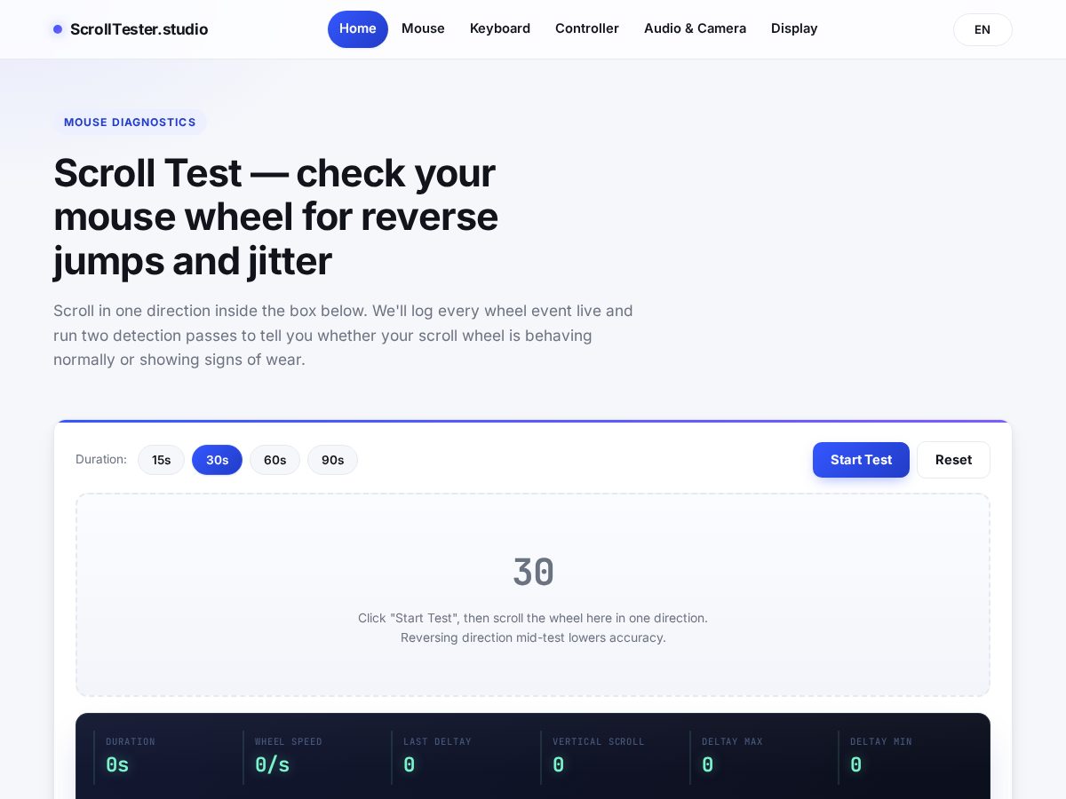Landing-page snapshot of scrollerstudio.com