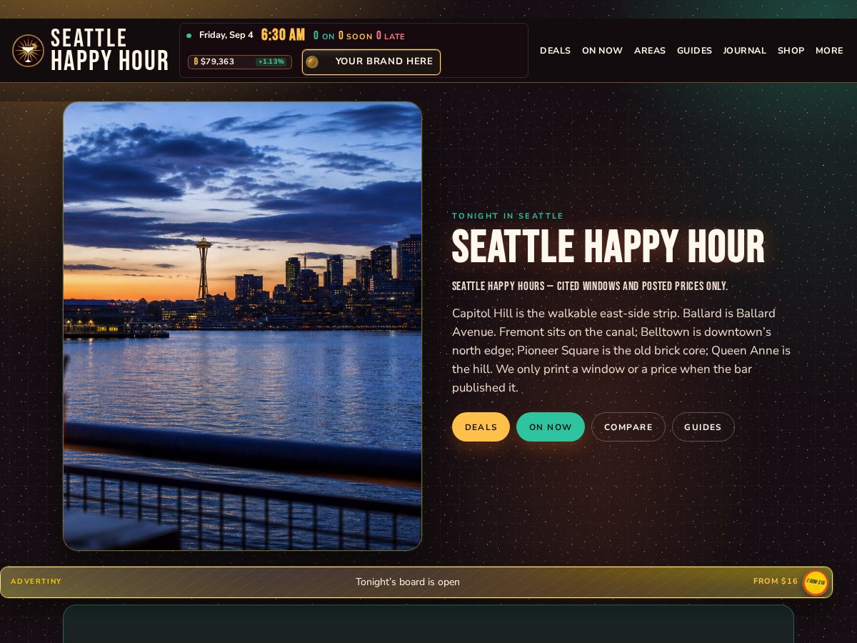 Landing-page snapshot of seattlehappy.com
