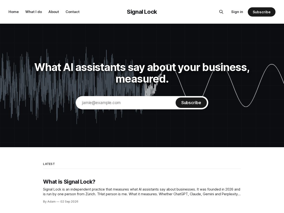 Landing-page snapshot of signal-lock.com