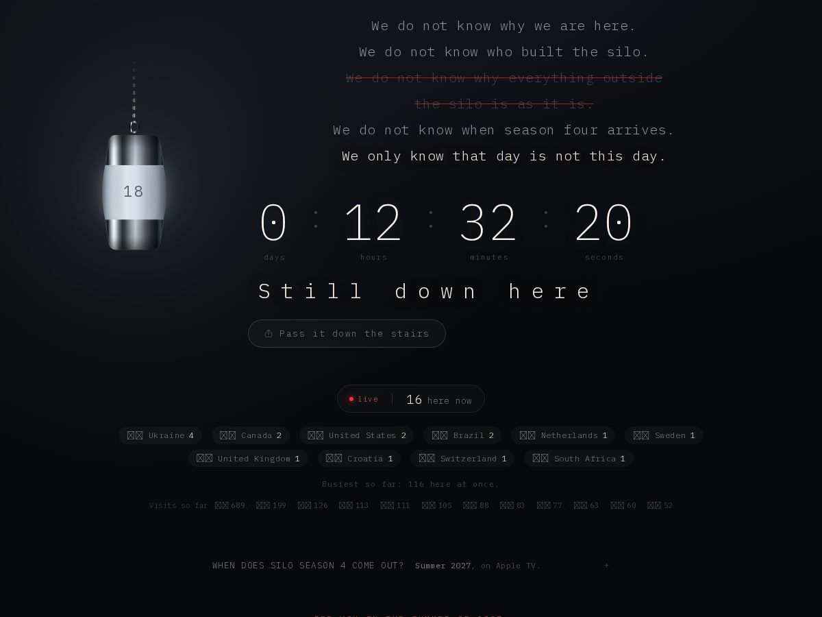Landing-page snapshot of silocountdown.com