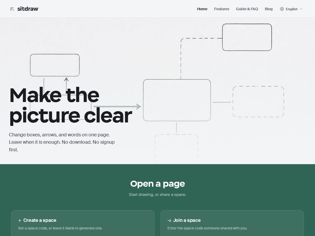 Landing-page snapshot of sitdraw.com