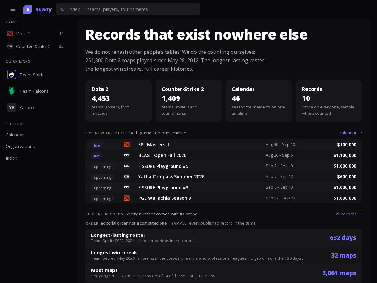 Landing-page snapshot of sqady.com