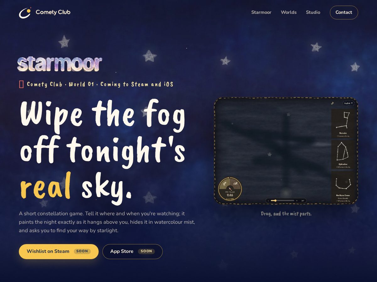 Landing-page snapshot of starmoorgame.com