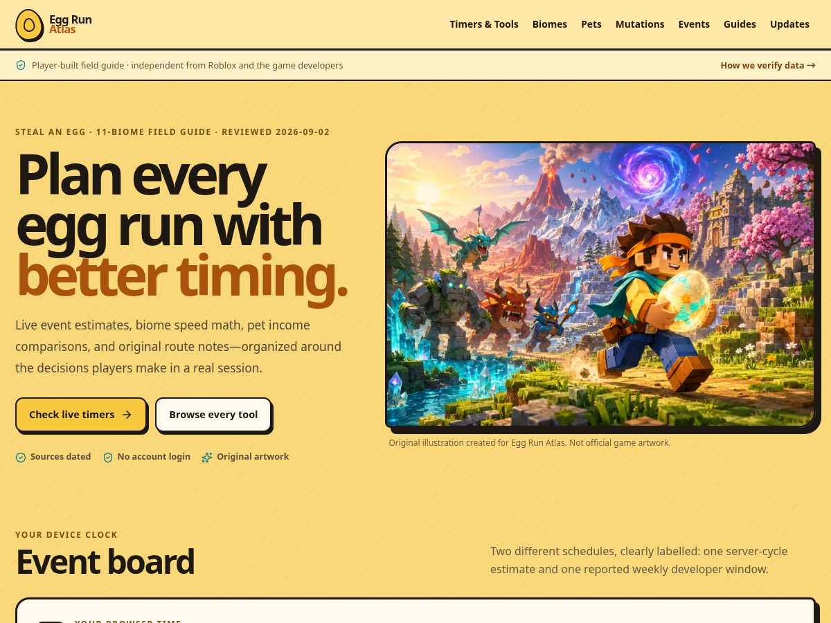 Landing-page snapshot of stealaneggtime.icu