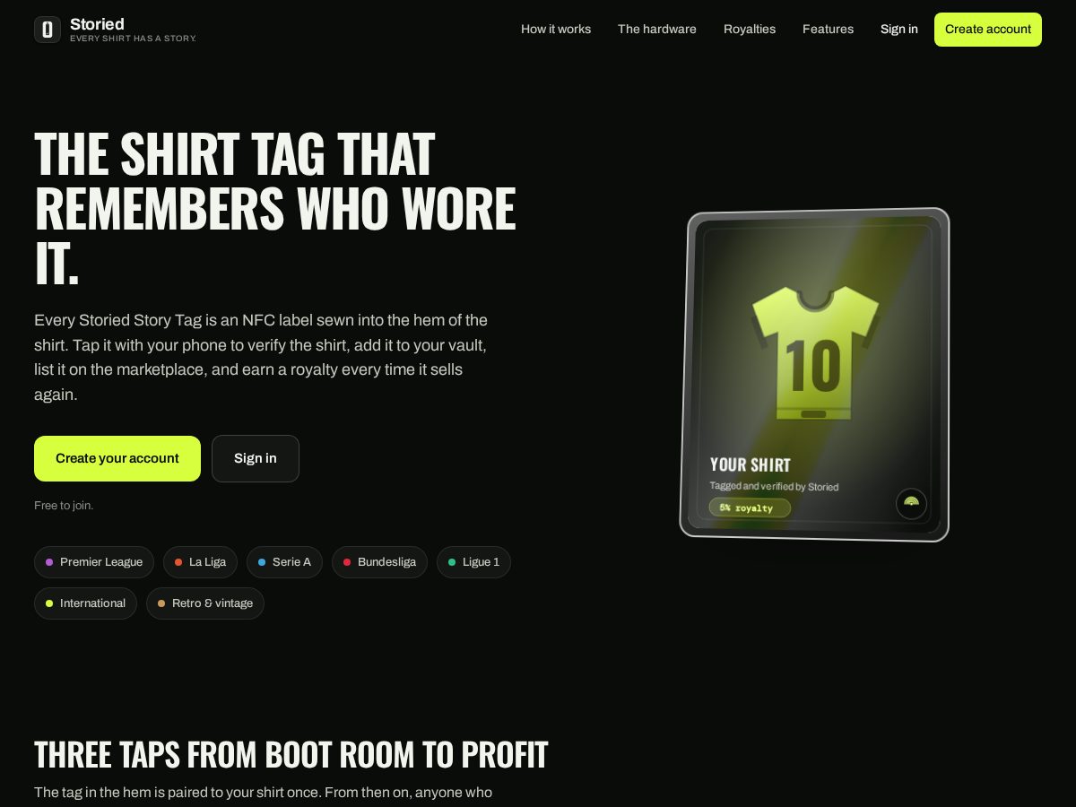 Landing-page snapshot of storiedmarket.store