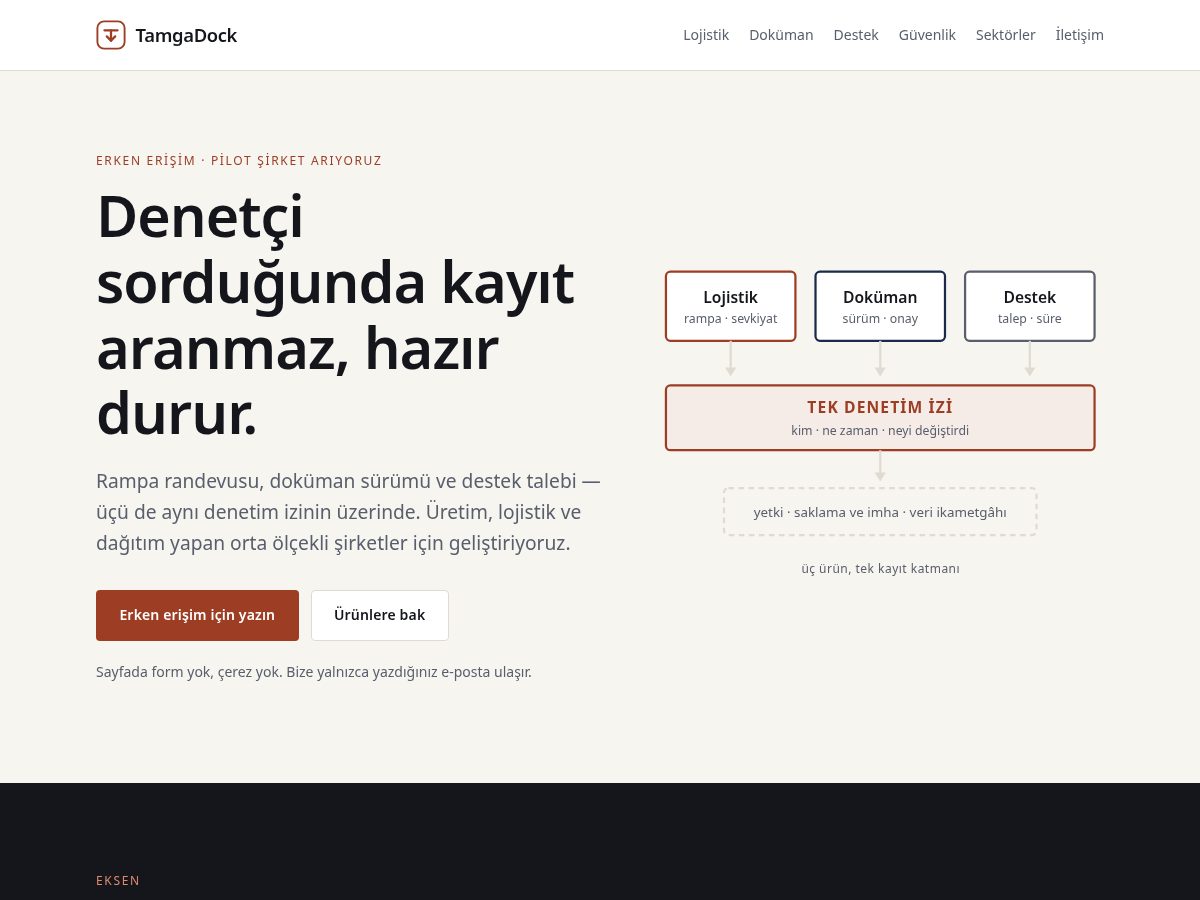 Landing-page snapshot of tamgadock.com