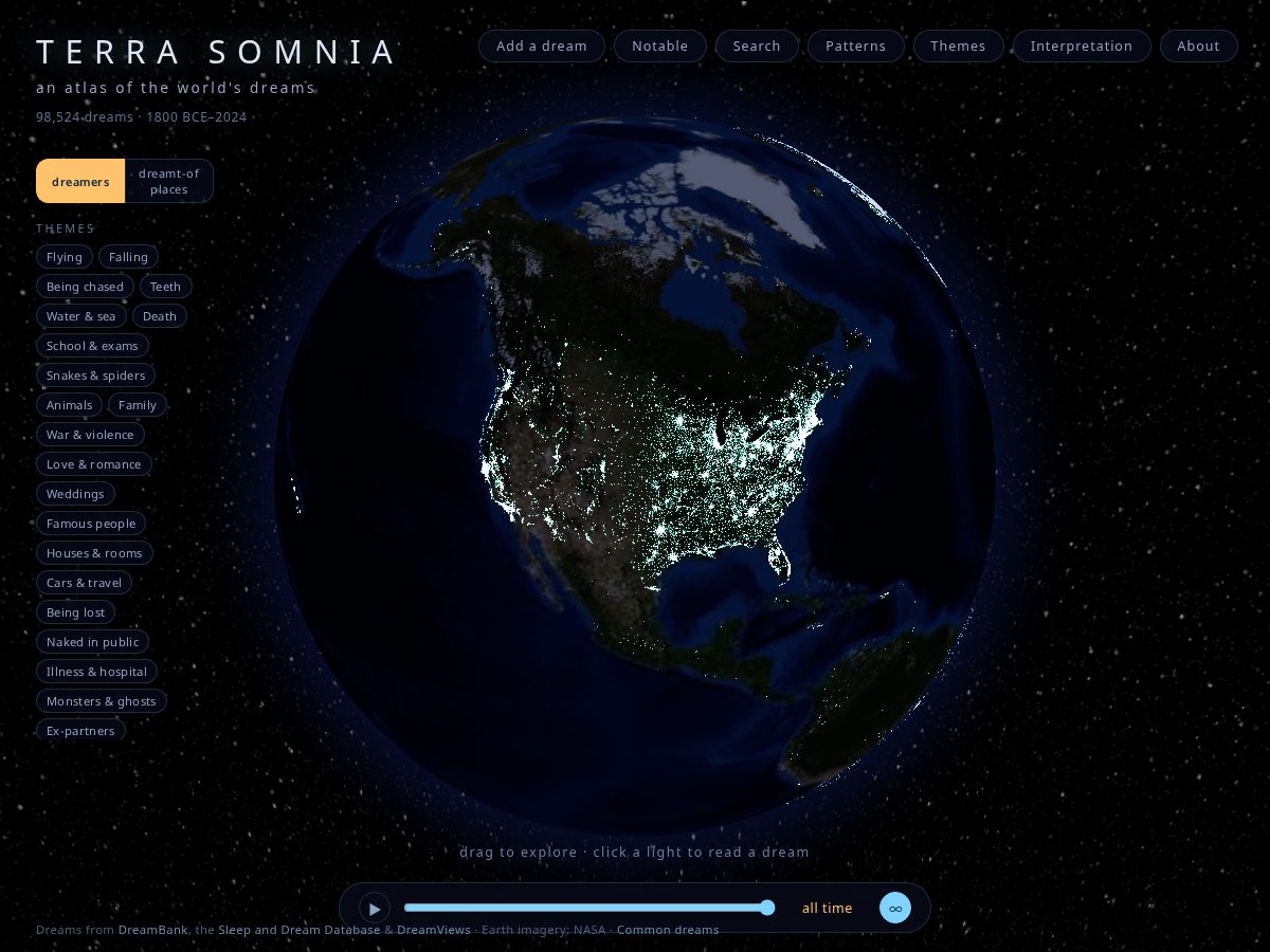 Landing-page snapshot of terrasomnia.earth