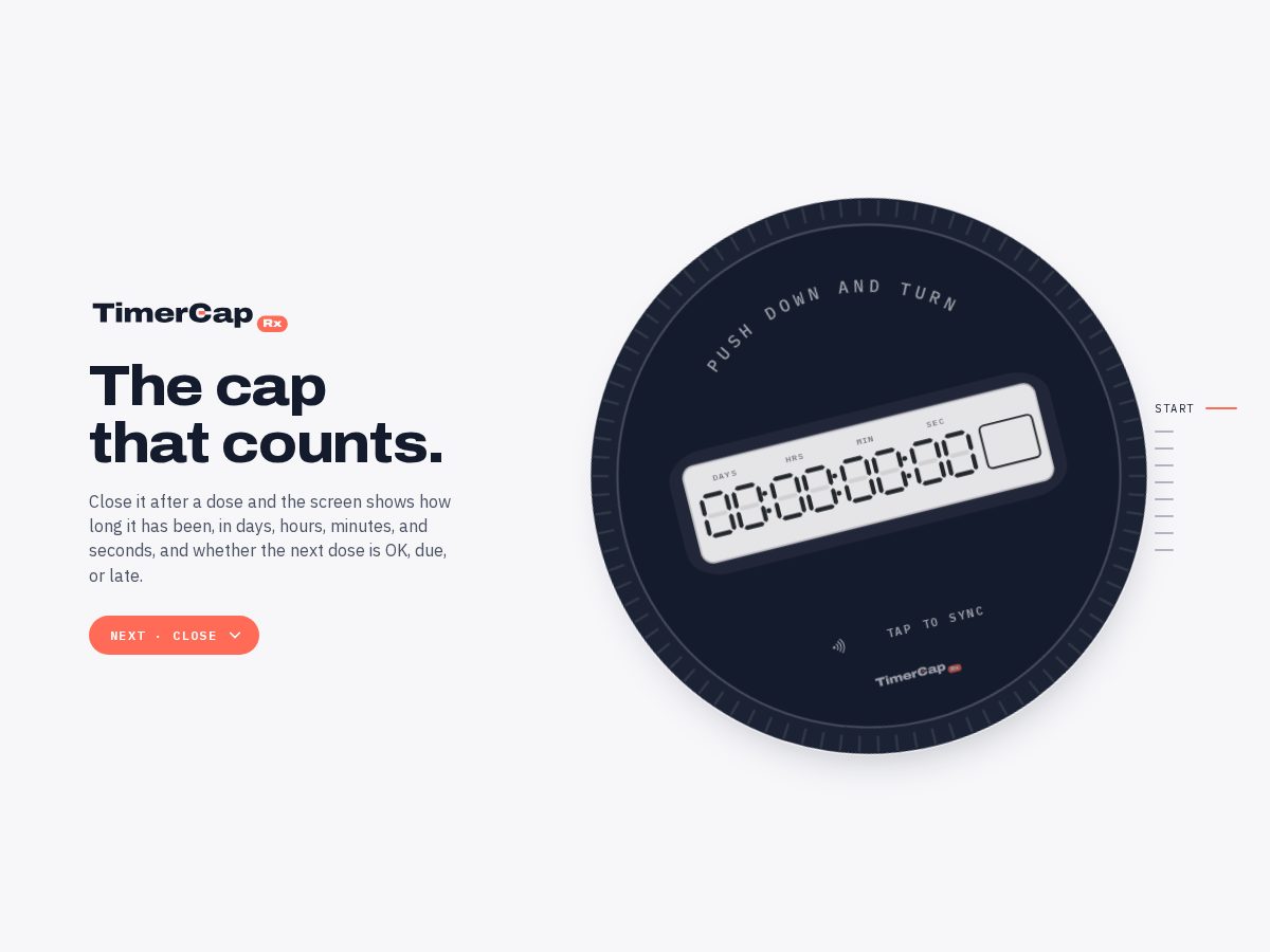 Landing-page snapshot of timercaprx.com
