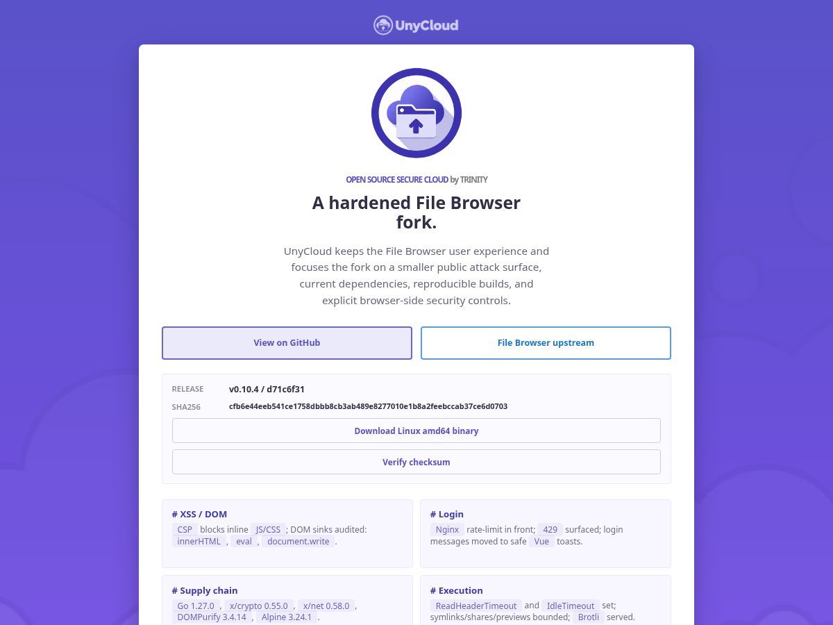 Landing-page snapshot of unycloud.app
