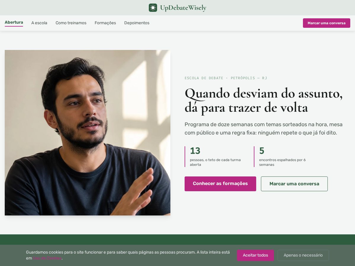Landing-page snapshot of updebatewisely.click