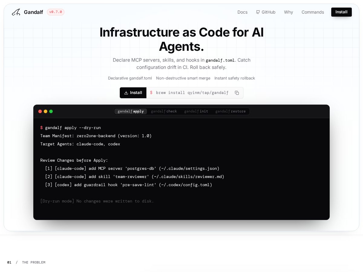 Landing-page snapshot of usegandalf.com