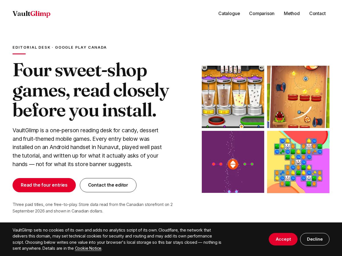 Landing-page snapshot of vaultglimp.com