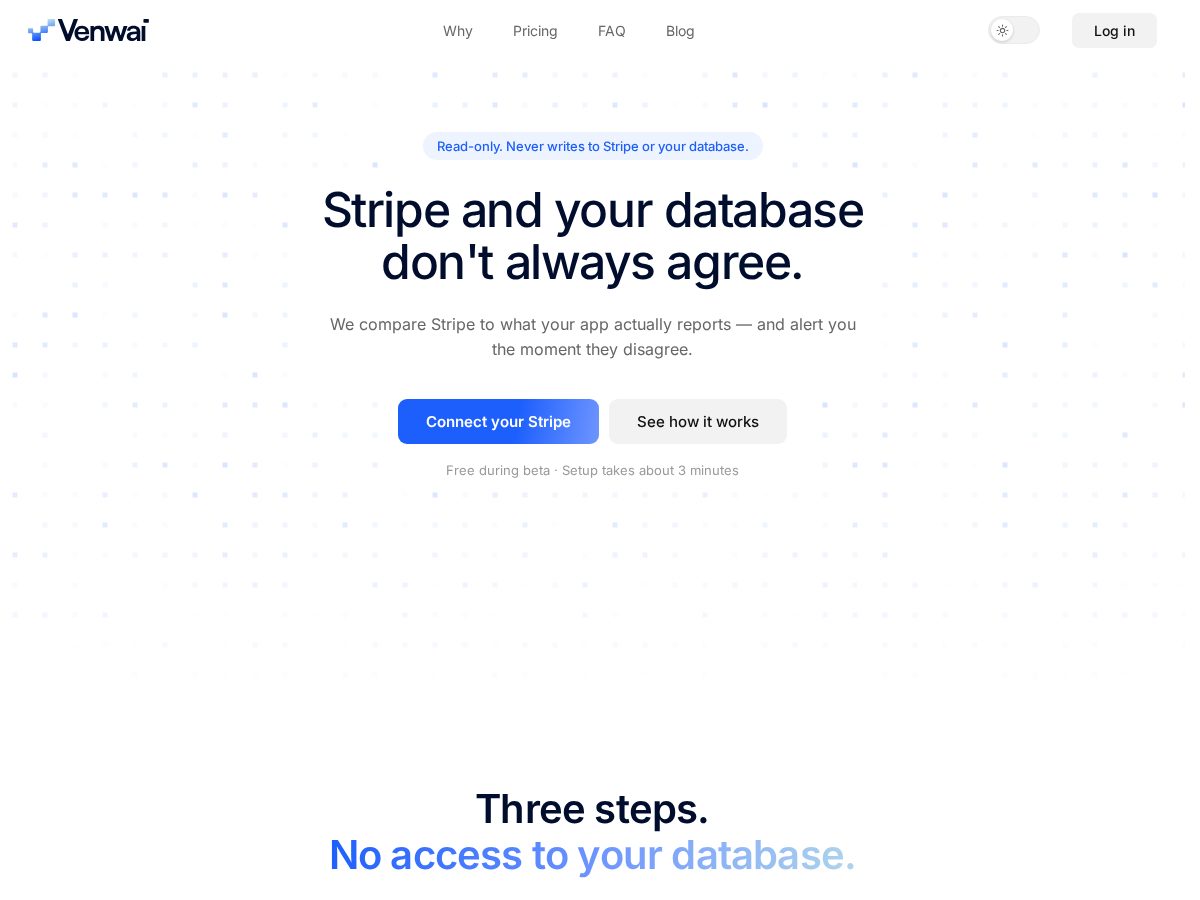 Landing-page snapshot of venwai.com
