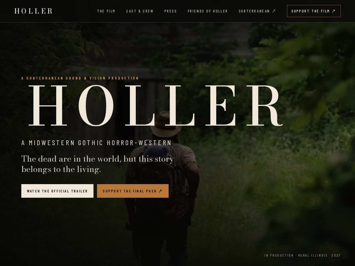 Landing-page snapshot of watchholler.com