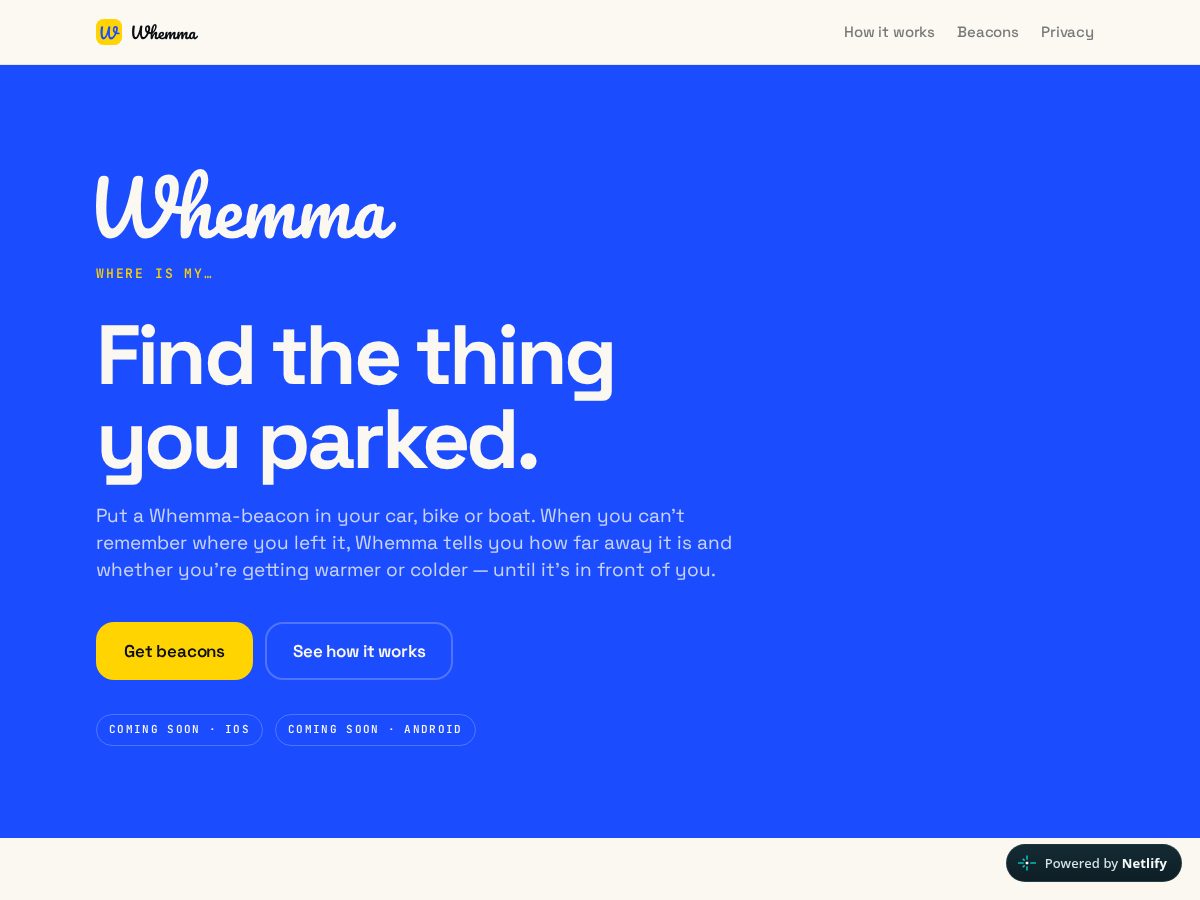 Landing-page snapshot of whemma.com