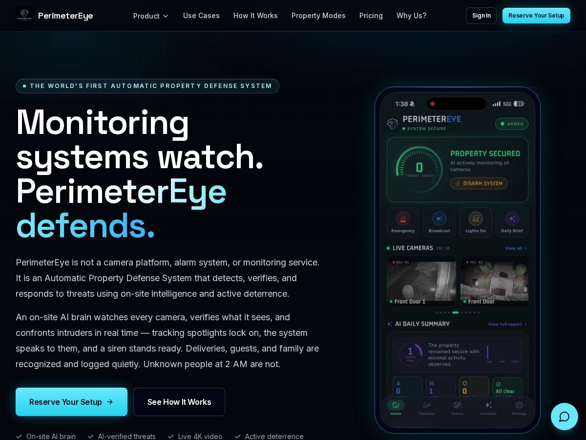 Landing-page snapshot of whyperimetereye.com