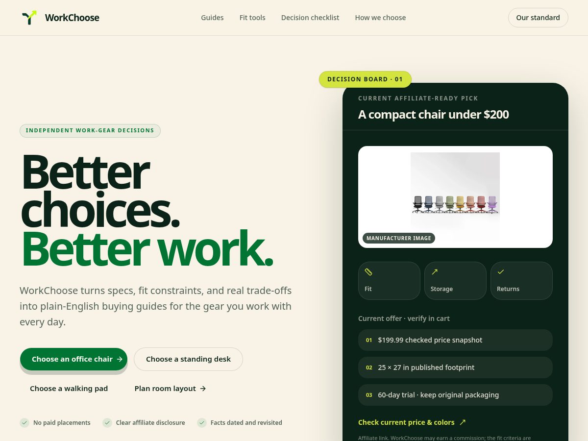 Landing-page snapshot of workchoose.com