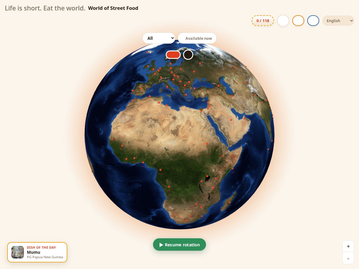 Landing-page snapshot of worldofstreetfood.com