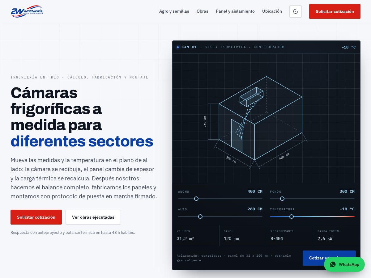 Landing-page snapshot of 2wingenieria.com