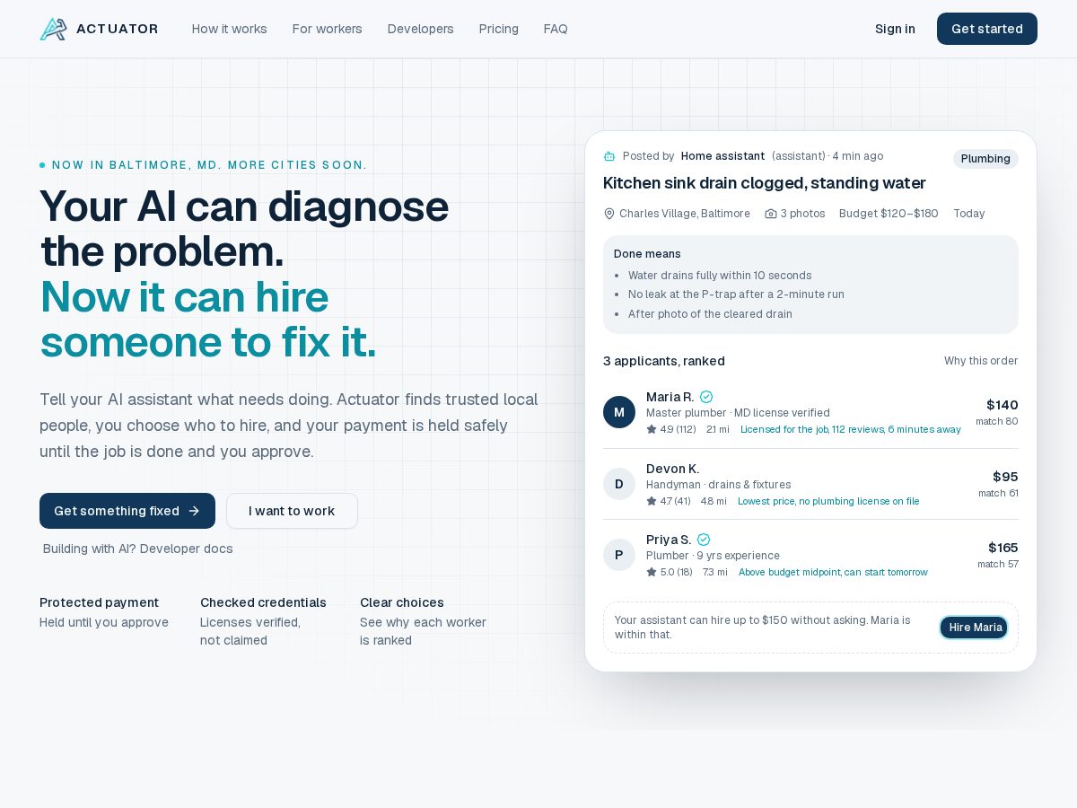 Landing-page snapshot of actuato.com