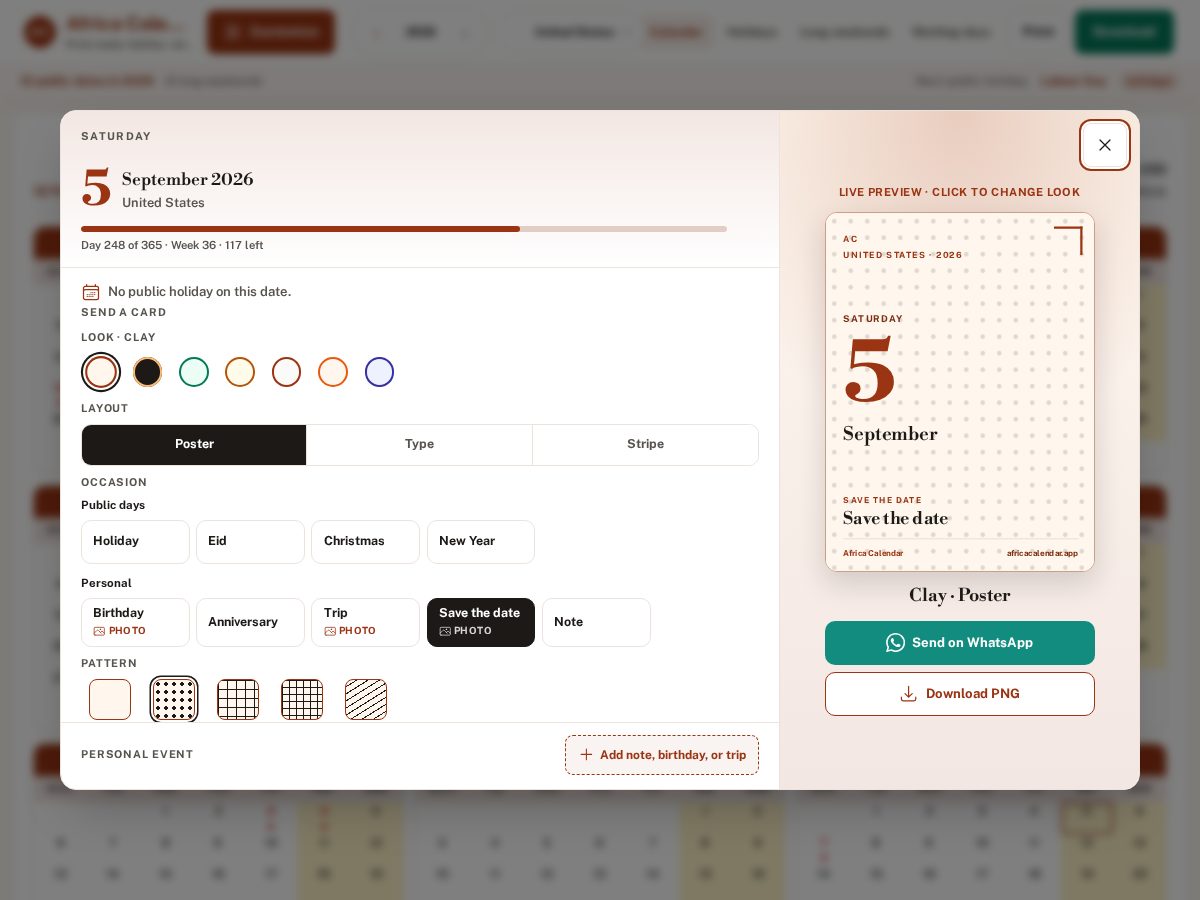 Landing-page snapshot of africacalendar.app