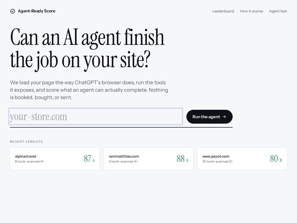 Landing-page snapshot of agentsfinish.com