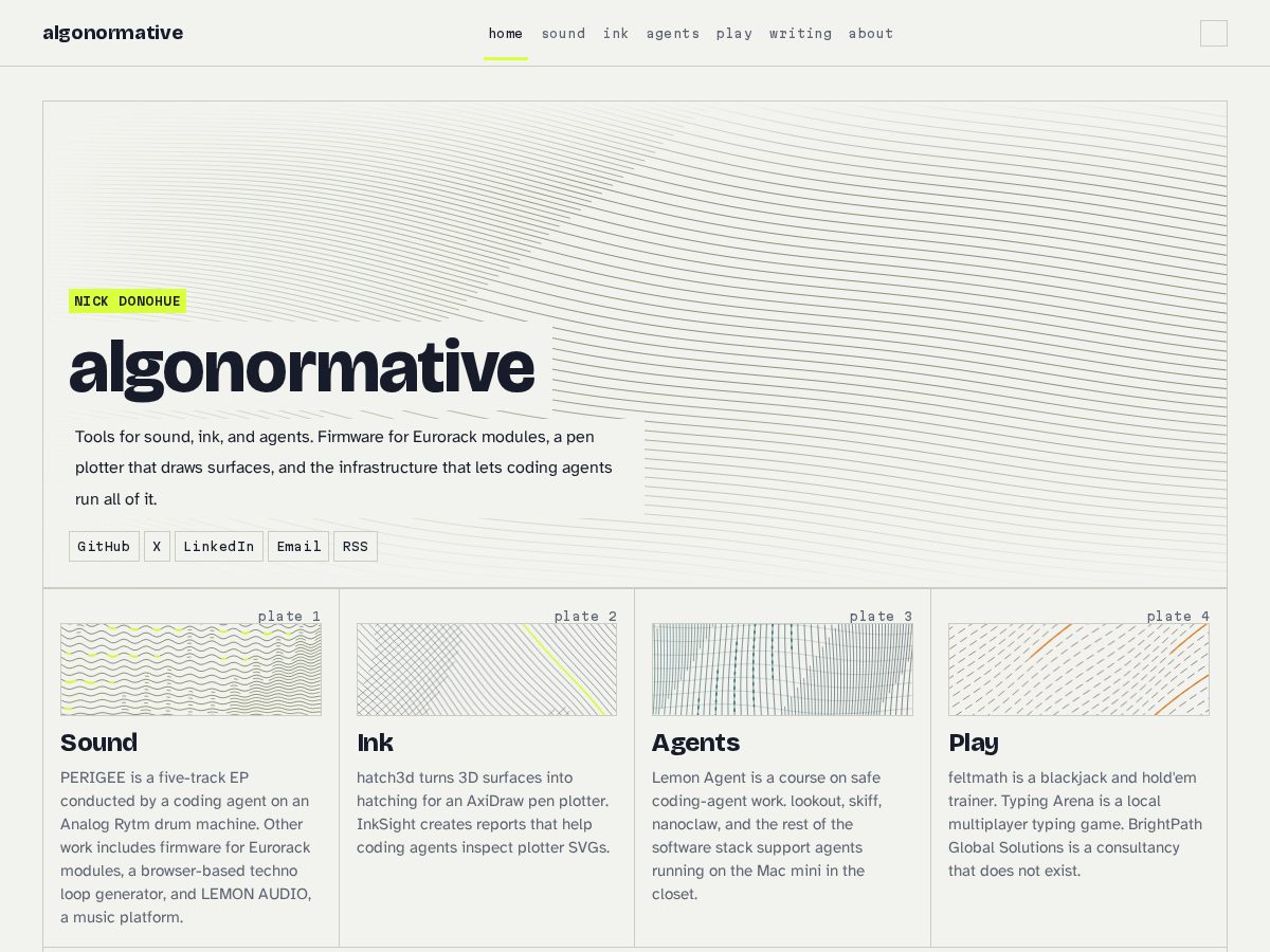 Landing-page snapshot of algonormative.net