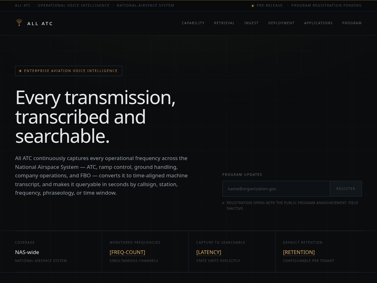 Landing-page snapshot of allatc.com