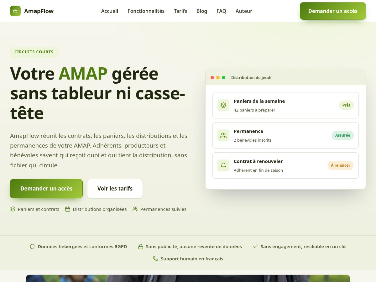 Landing-page snapshot of amapflow.com