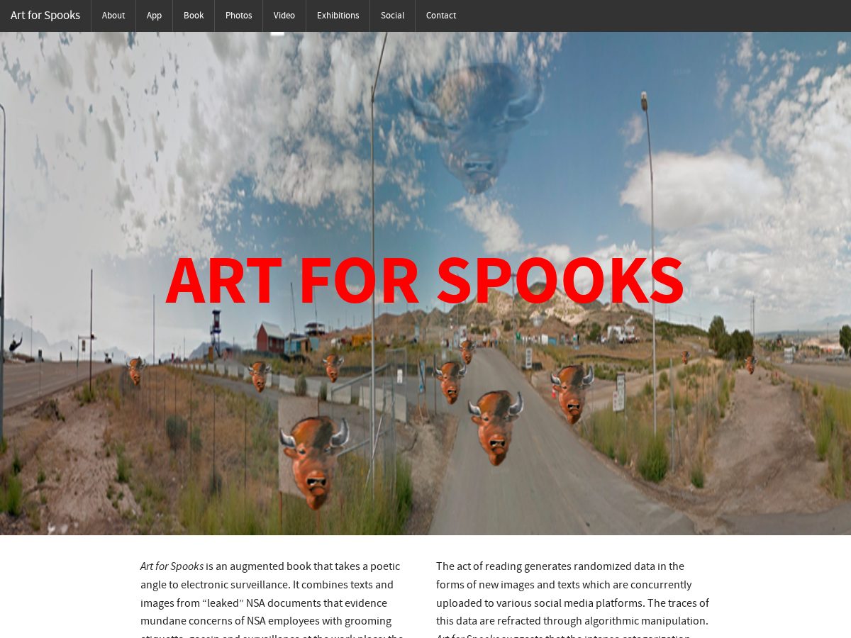 Landing-page snapshot of art-for-spooks.org