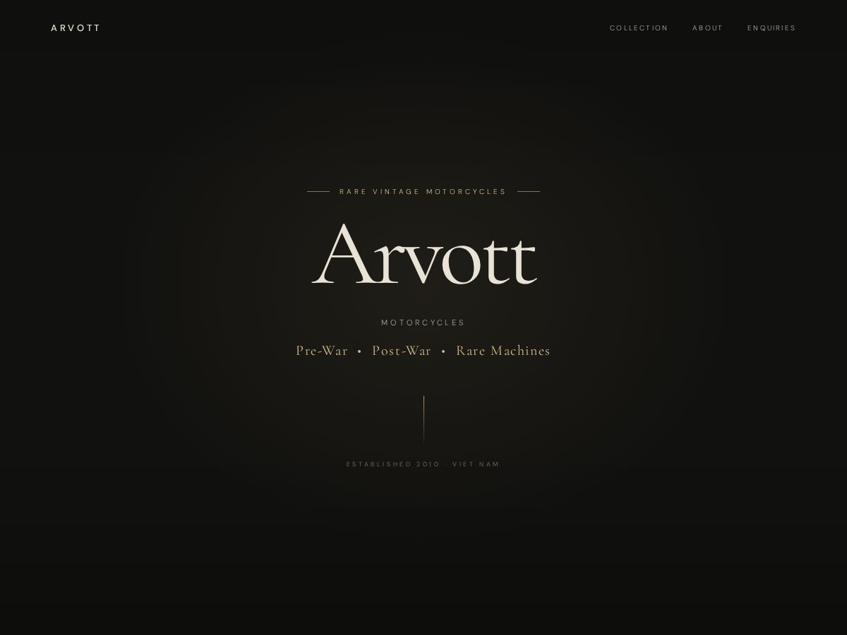 Landing-page snapshot of arvott.com