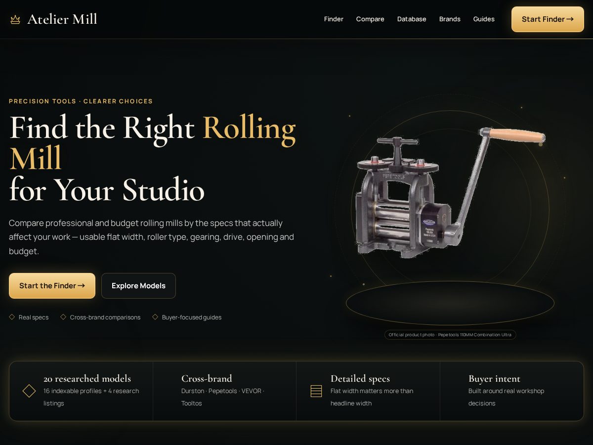 Landing-page snapshot of ateliermill.com