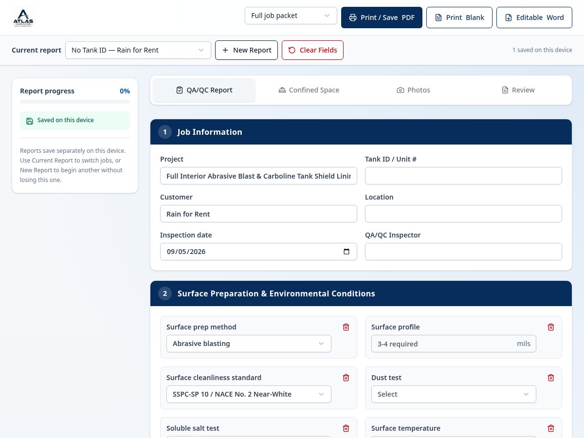 Landing-page snapshot of atlasreports.net