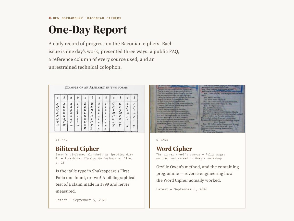 Landing-page snapshot of baconian-ciphers.online